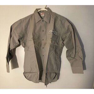 VTG New Unitog Men's 60s Chevrolet Grey Service Deadstock Cotton Shirt Sz 15.5